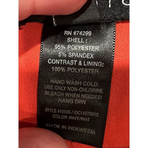 Enfocus Studio Women’s Red & Navy Blue Scoop Neck Split Sleeve Dress Size 8 - Picture 6 of 6